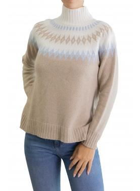 Maglione collo alto fantasia 